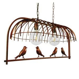 glo-01645-01645_9 GLOBOSTAR® NEST 01645 VINTAGE ΚΡΕΜΑΣΤΟ ΦΩΤΙΣΤΙΚΟ ΦΙΓΟΥΡΑ ΔΙΦΩΤΟ 2 X E27 IP20 ΧΑΛΚΙΝΟ ΜΕΤΑΛ