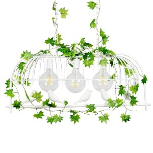 glo-01647-01647_04 GLOBOSTAR® NEST 01647 VINTAGE ΚΡΕΜΑΣΤΟ ΦΩΤΙΣΤΙΚΟ ΟΡΟΦΗΣ ΜΕ ΝΤΟΥΙ 3 X E27 AC 220-240V IP20 - ΛΕΥΚΟ & ΠΡΑΣΙΝΟ - Μ86 X Π38 X Y37CM