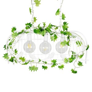 glo-01647-01647_06 GLOBOSTAR® NEST 01647 VINTAGE ΚΡΕΜΑΣΤΟ ΦΩΤΙΣΤΙΚΟ ΟΡΟΦΗΣ ΜΕ ΝΤΟΥΙ 3 X E27 AC 220-240V IP20 - ΛΕΥΚΟ & ΠΡΑΣΙΝΟ - Μ86 X Π38 X Y37CM