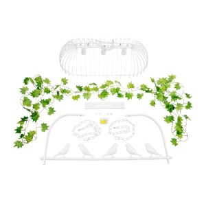 glo-01647-01647_12 GLOBOSTAR® NEST 01647 VINTAGE ΚΡΕΜΑΣΤΟ ΦΩΤΙΣΤΙΚΟ ΟΡΟΦΗΣ ΜΕ ΝΤΟΥΙ 3 X E27 AC 220-240V IP20 - ΛΕΥΚΟ & ΠΡΑΣΙΝΟ - Μ86 X Π38 X Y37CM