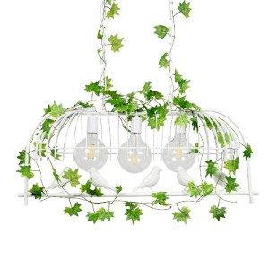 glo-01647-a863dd_01647_01 GLOBOSTAR® NEST 01647 VINTAGE ΚΡΕΜΑΣΤΟ ΦΩΤΙΣΤΙΚΟ ΟΡΟΦΗΣ ΜΕ ΝΤΟΥΙ 3 X E27 AC 220-240V IP20 - ΛΕΥΚΟ & ΠΡΑΣΙΝΟ - Μ86 X Π38 X Y37CM