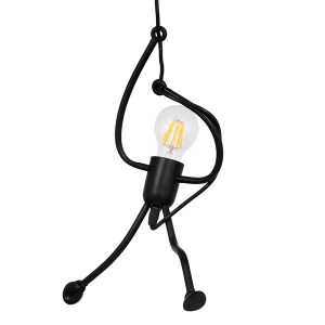 glo-01652-01652_0 GLOBOSTAR® LITTLE MAN 01652 ΜΟΝΤΕΡΝΟ ΚΡΕΜΑΣΤΟ ΦΩΤΙΣΤΙΚΟ ΦΙΓΟΥΡΑ ΜΟΝΟΦΩΤΟ 1 X E27 IP20 ΜΑΥΡ