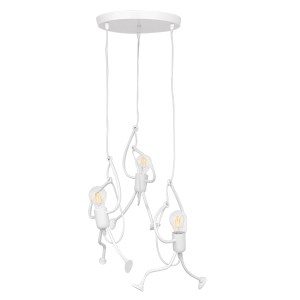 glo-01654-01654_0 GLOBOSTAR® LITTLE MAN 01654 ΜΟΝΤΕΡΝΟ ΚΡΕΜΑΣΤΟ ΦΩΤΙΣΤΙΚΟ ΦΙΓΟΥΡΑ ΤΡΙΦΩΤΟ 3 X E27 IP20 ΛΕΥΚΟ