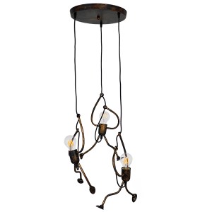 glo-01656-01656_0 GLOBOSTAR® LITTLE MAN 01656 ΜΟΝΤΕΡΝΟ ΚΡΕΜΑΣΤΟ ΦΩΤΙΣΤΙΚΟ ΟΡΟΦΗΣ ΜΕ ΝΤΟΥΙ 3 X E27 AC 220-240