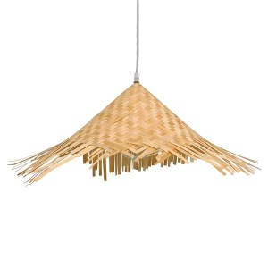 glo-01666-01666_0 GLOBOSTAR® RICEHAT 01666 BOHO ΚΡΕΜΑΣΤΟ ΦΩΤΙΣΤΙΚΟ ΚΑΜΠΑΝΑ ΜΟΝΟΦΩΤΟ 1 X E27 IP20 ΜΠΕΖ ΞΥΛΟ -