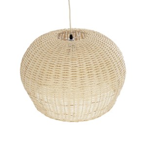 glo-01709-01709_6 GLOBOSTAR® BERMUDA 01709 BOHO ΚΡΕΜΑΣΤΟ ΦΩΤΙΣΤΙΚΟ ΟΡΟΦΗΣ ΜΕ ΝΤΟΥΙ 1 X E27 AC 220-240V IP20 - ΜΠΕΖ - Μ50 X Π50 X Y34CM