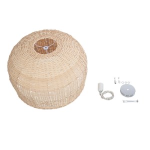 glo-01709-01709_9 GLOBOSTAR® BERMUDA 01709 BOHO ΚΡΕΜΑΣΤΟ ΦΩΤΙΣΤΙΚΟ ΚΑΜΠΑΝΑ ΜΟΝΟΦΩΤΟ 1 X E27 IP20 ΜΠΕΖ ΞΥΛΟ -