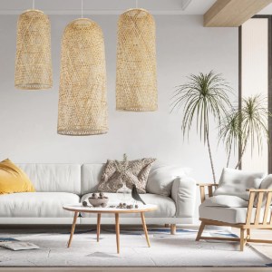glo-01710-post_67 GLOBOSTAR® CALERO 01710 BOHO ΚΡΕΜΑΣΤΟ ΠΛΕΓΜΑ ΜΟΝΟΦΩΤΟ 1 X E27 IP20 ΜΠΕΖ ΞΥΛΟ - Μ25 X Π25 X