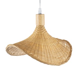 glo-01715-01715_6 GLOBOSTAR® CUBA 01715 BOHO ΚΡΕΜΑΣΤΟ ΦΩΤΙΣΤΙΚΟ ΑΝΑΡΤΗΣΗ ΜΟΝΟΦΩΤΟ 1 X E27 IP20 ΜΠΕΖ RATTAN Μ