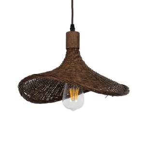 glo-01716-01716_1 GLOBOSTAR® CUBA 01716 BOHO ΚΡΕΜΑΣΤΟ ΦΩΤΙΣΤΙΚΟ ΟΡΟΦΗΣ ΜΕ ΝΤΟΥΙ 1 X E27 AC 220-240V IP20 - ΚΑΦΕ - Μ33 X Π33 X Υ25CM