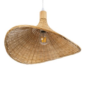 glo-01717-01717_5 GLOBOSTAR® CUBA 01717 BOHO ΚΡΕΜΑΣΤΟ ΦΩΤΙΣΤΙΚΟ ΑΝΑΡΤΗΣΗ ΜΟΝΟΦΩΤΟ 1 X E27 IP20 ΜΠΕΖ ΞΥΛΟ - Μ