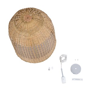 glo-01735-01735_10 GLOBOSTAR® BORA-BORA 01735 BOHO ΚΡΕΜΑΣΤΟ ΦΩΤΙΣΤΙΚΟ ΚΑΜΠΑΝΑ ΜΟΝΟΦΩΤΟ 1 X E27 IP20 ΜΠΕΖ ΞΥΛΟ