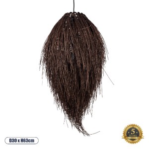 glo-01748-01748_00 GLOBOSTAR® ARCHIPELAGO 01748 BOHO ΚΡΕΜΑΣΤΟ ΦΩΤΙΣΤΙΚΟ ΠΛΕΓΜΑ ΜΟΝΟΦΩΤΟ 1 X E27 IP20 ΚΑΦΕ ΞΥΛ