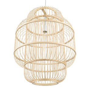 glo-01763-01763_5 GLOBOSTAR® HIBISCUS 01763 BOHO ΚΡΕΜΑΣΤΟ ΦΩΤΙΣΤΙΚΟ ΠΛΕΓΜΑ ΜΟΝΟΦΩΤΟ 1 X E27 IP20 ΜΠΕΖ ΞΥΛΟ -