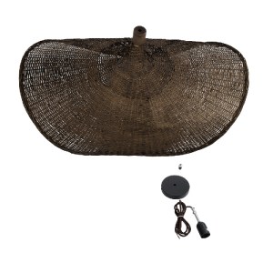 glo-01768-01768_012 GLOBOSTAR® CUBA 01768 BOHO ΚΡΕΜΑΣΤΟ ΦΩΤΙΣΤΙΚΟ ΑΝΑΡΤΗΣΗ ΜΟΝΟΦΩΤΟ 1 X E27 IP20 ΚΑΦΕ ΞΥΛΟ - Μ