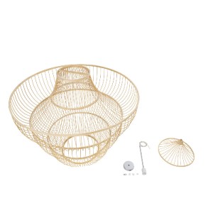 glo-01781-01781_9 GLOBOSTAR® HIBISCUS 01781 BOHO ΚΡΕΜΑΣΤΟ ΦΩΤΙΣΤΙΚΟ ΠΛΕΓΜΑ ΜΟΝΟΦΩΤΟ 1 X E27 IP20 ΜΠΕΖ ΞΥΛΟ -