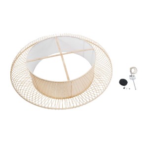 glo-01782-01782_11 GLOBOSTAR® HIBISCUS 01782 BOHO ΚΡΕΜΑΣΤΟ ΦΩΤΙΣΤΙΚΟ ΠΛΕΓΜΑ ΤΡΙΦΩΤΟ 3 X E27 IP20 ΜΠΕΖ ΞΥΛΟ - 