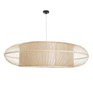 glo-01782-01782_4 GLOBOSTAR® HIBISCUS 01782 BOHO ΚΡΕΜΑΣΤΟ ΦΩΤΙΣΤΙΚΟ ΠΛΕΓΜΑ ΤΡΙΦΩΤΟ 3 X E27 IP20 ΜΠΕΖ ΞΥΛΟ - 