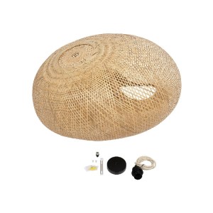 glo-01784-01784_10 GLOBOSTAR® CARIBBEAN 01784 ΜΟΝΤΕΡΝΟ ΚΡΕΜΑΣΤΟ ΦΩΤΙΣΤΙΚΟ ΟΡΟΦΗΣ ΜΕ ΝΤΟΥΙ 1 X E27 AC 220-240V IP20 - ΜΠΕΖ - Μ80 X Π80 X Υ35CM