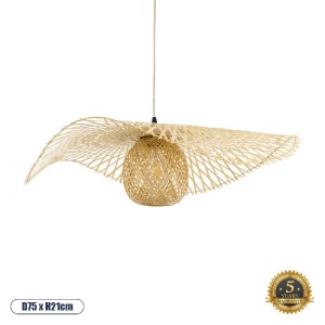 glo-01837-01837_0 GLOBOSTAR® CINNABAR 01837 BOHO ΚΡΕΜΑΣΤΟ ΦΩΤΙΣΤΙΚΟ ΠΛΕΓΜΑ ΜΟΝΟΦΩΤΟ 1 X E27 IP20 ΜΠΕΖ ΞΥΛΟ -