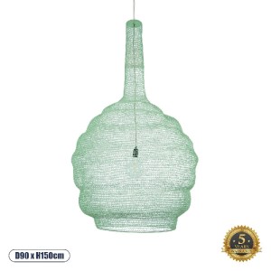 glo-01888-01888_00 GLOBOSTAR® KENTUCKY 01888 VINTAGE ΚΡΕΜΑΣΤΟ ΦΩΤΙΣΤΙΚΟ ΠΛΕΓΜΑ ΜΟΝΟΦΩΤΟ 1 X E27 IP20 ΤΙΡΚΟΥΑΖ ΜΕΤΑΛΛΟ - Μ90 X Π90 X Υ150CM