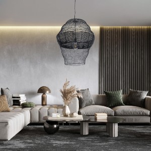 glo-01912-post_310 GLOBOSTAR® KENTUCKY 01912 VINTAGE ΚΡΕΜΑΣΤΟ ΦΩΤΙΣΤΙΚΟ ΠΛΕΓΜΑ ΜΟΝΟΦΩΤΟ 1 X E27 IP20 ΜΑΥΡΟ ΜΕ