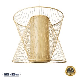 glo-01926-01926_00 GLOBOSTAR® HIBISCUS 01926 BOHO ΚΡΕΜΑΣΤΟ ΦΩΤΙΣΤΙΚΟ ΠΛΕΓΜΑ ΜΟΝΟΦΩΤΟ 1 X E27 IP20 ΜΠΕΖ ΞΥΛΟ -