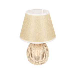 glo-01957-7dd230_01957_01 GLOBOSTAR® HASUMI 01957 BOHO ΕΠΙΤΡΑΠΕΖΙΟ ΦΩΤΙΣΤΙΚΟ ΠΟΡΤΑΤΙΦ ΜΕ ΝΤΟΥΙ 1 X E27 AC 220-240V IP20 - ΜΠΕΖ & ΛΕΥΚΟ - Μ19 X Π19 X Υ30CM