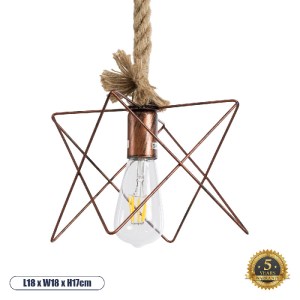 glo-02019-02019_0 GLOBOSTAR® KAZEMI 02019 ΜΟΝΤΕΡΝΟ ΚΡΕΜΑΣΤΟ ΦΩΤΙΣΤΙΚΟ ΠΛΕΓΜΑ ΜΟΝΟΦΩΤΟ 1 X E27 IP20 ΧΑΛΚΙΝΟ Μ