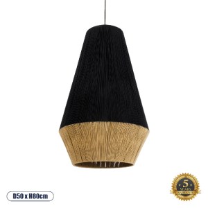 glo-02080-02080_0 GLOBOSTAR® SALERNO 02080 BOHO ΚΡΕΜΑΣΤΟ ΦΩΤΙΣΤΙΚΟ ΠΛΕΓΜΑ ΜΟΝΟΦΩΤΟ 1 X E27 IP20 ΜΑΥΡΟ & ΜΠΕΖ