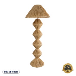 glo-02108-02108_0 GLOBOSTAR® LUANA 02108 BOHO ΕΠΙΔΑΠΕΔΙΟ ΦΩΤΙΣΤΙΚΟ ΜΟΝΟΦΩΤΟ 1 X E27 IP20 ΜΠΕΖ ΡΑΦΙΑ - Μ60 X 