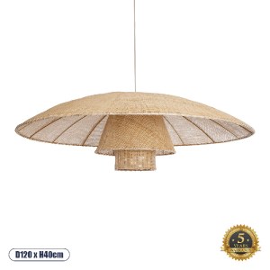 glo-02140-02140_0 GLOBOSTAR® ZORA 02140 BOHO ΚΡΕΜΑΣΤΟ ΦΩΤΙΣΤΙΚΟ ΚΑΜΠΑΝΑ ΜΟΝΟΦΩΤΟ 1 X E27 IP20 ΜΠΕΖ ΥΦΑΣΜΑ - 