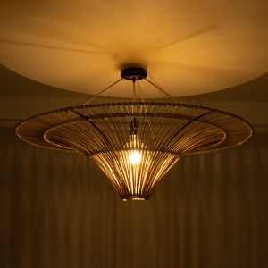 glo-02153-02153_3 GLOBOSTAR® PALERMO 02153 BOHO ΦΩΤΙΣΤΙΚΟ ΟΡΟΦΗΣ ΠΛΕΓΜΑ ΜΟΝΟΦΩΤΟ 1 X E27 IP20 ΜΠΕΖ ΞΥΛΟ - Μ1