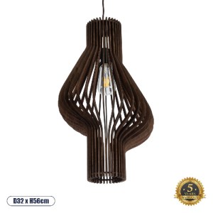 glo-02173-02173_0 GLOBOSTAR® MIHIRO 02173 BOHO ΚΡΕΜΑΣΤΟ ΦΩΤΙΣΤΙΚΟ ΠΛΕΓΜΑ ΜΟΝΟΦΩΤΟ 1 X E27 IP20 ΚΑΦΕ ΞΥΛΟ - Μ