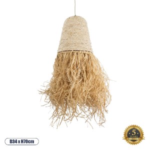 glo-02189-02189_0 GLOBOSTAR® LETA 02189 BOHO ΚΡΕΜΑΣΤΟ ΦΩΤΙΣΤΙΚΟ ΠΛΕΓΜΑ ΜΟΝΟΦΩΤΟ 1 X E27 IP20 ΜΠΕΖ ΡΑΦΙΑ - Μ3