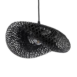 glo-02200-02200_1 GLOBOSTAR® MEXICO 02200 BOHO ΚΡΕΜΑΣΤΟ ΦΩΤΙΣΤΙΚΟ ΟΡΟΦΗΣ ΜΕ ΝΤΟΥΙ 1 X E27 AC 220-240V IP20 - ΜΑΥΡΟ - Μ40 X Π30 X Υ13CM