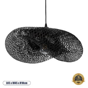 glo-02201-02201_0 GLOBOSTAR® MEXICO 02201 BOHO ΚΡΕΜΑΣΤΟ ΦΩΤΙΣΤΙΚΟ ΠΛΕΓΜΑ ΜΟΝΟΦΩΤΟ 1 X E27 IP20 ΜΑΥΡΟ ΞΥΛΟ - 