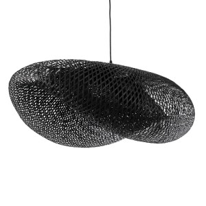 glo-02203-02203_1 GLOBOSTAR® MEXICO 02203 BOHO ΚΡΕΜΑΣΤΟ ΦΩΤΙΣΤΙΚΟ ΟΡΟΦΗΣ ΜΕ ΝΤΟΥΙ 1 X E27 AC 220-240V IP20 - ΜΑΥΡΟ - Μ100 X Π62 X Υ33CM