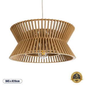 glo-02287-02287_0 GLOBOSTAR® BIMINI 02287 BOHO ΚΡΕΜΑΣΤΟ ΦΩΤΙΣΤΙΚΟ ΠΛΕΓΜΑ ΜΟΝΟΦΩΤΟ 1 X E27 IP20 ΚΑΦΕ ΞΥΛΟ - Μ