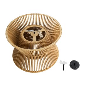 glo-02288-02288_10 GLOBOSTAR® BIMINI 02288 BOHO ΚΡΕΜΑΣΤΟ ΦΩΤΙΣΤΙΚΟ ΠΛΕΓΜΑ ΜΟΝΟΦΩΤΟ 1 X E27 IP20 ΚΑΦΕ ΞΥΛΟ - Μ