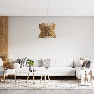 glo-02288-post_267 GLOBOSTAR® BIMINI 02288 BOHO ΚΡΕΜΑΣΤΟ ΦΩΤΙΣΤΙΚΟ ΠΛΕΓΜΑ ΜΟΝΟΦΩΤΟ 1 X E27 IP20 ΚΑΦΕ ΞΥΛΟ - Μ