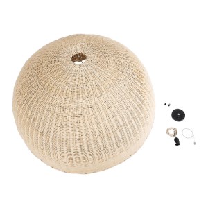 glo-02380-02380_10 GLOBOSTAR® MONTANA 02380 BOHO ΚΡΕΜΑΣΤΟ ΦΩΤΙΣΤΙΚΟ ΚΑΜΠΑΝΑ ΜΟΝΟΦΩΤΟ 1 X E27 IP20 ΜΠΕΖ ΞΥΛΟ -