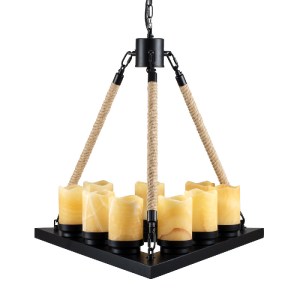 glo-10001021-01021_0 GLOBOSTAR® DOME 10001021 VINTAGE ΚΡΕΜΑΣΤΟ ΦΩΤΙΣΤΙΚΟ ΑΝΑΡΤΗΣΗ ΠΟΛΥΦΩΤΟ 9 X E27 ΜΑΥΡΟ ΜΕΤΑΛΛ