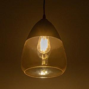 glo-10001231-10001231_02 GLOBOSTAR® OLIVER 10001231 VINTAGE ΚΡΕΜΑΣΤΟ ΦΩΤΙΣΤΙΚΟ ΟΡΟΦΗΣ ΜΕ ΝΤΟΥΙ 1 X E27 AC 220-240V IP20 - ΜΑΥΡΟ & ΜΕΛΙ - Μ20 X Π20 X Υ21CM