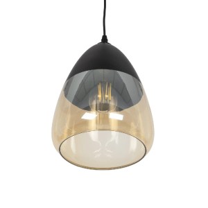 glo-10001231-10001231_05 GLOBOSTAR® OLIVER 10001231 VINTAGE ΚΡΕΜΑΣΤΟ ΦΩΤΙΣΤΙΚΟ ΟΡΟΦΗΣ ΜΕ ΝΤΟΥΙ 1 X E27 AC 220-240V IP20 - ΜΑΥΡΟ & ΜΕΛΙ - Μ20 X Π20 X Υ21CM