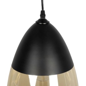 glo-10001231-10001231_07 GLOBOSTAR® OLIVER 10001231 VINTAGE ΚΡΕΜΑΣΤΟ ΦΩΤΙΣΤΙΚΟ ΟΡΟΦΗΣ ΜΕ ΝΤΟΥΙ 1 X E27 AC 220-240V IP20 - ΜΑΥΡΟ & ΜΕΛΙ - Μ20 X Π20 X Υ21CM