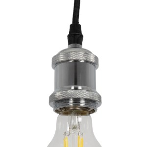 glo-115102-115102_05 GLOBOSTAR® SUSPENS 115102 VINTAGE ΚΡΕΜΑΣΤΟ ΦΩΤΙΣΤΙΚΟ ΟΡΟΦΗΣ ΜΕ ΝΤΟΥΙ 1 X E27 AC 220-240V IP20 - ΑΣΗΜΙ & ΜΑΥΡΟ - Μ6.7 X Π6.7 X Y94.3CM