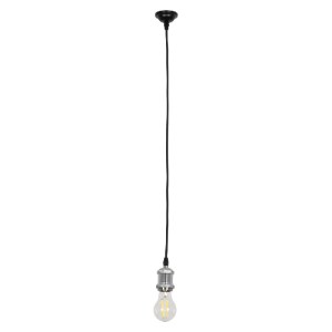 glo-115102-f6c500_115102_01 GLOBOSTAR® SUSPENS 115102 VINTAGE ΚΡΕΜΑΣΤΟ ΦΩΤΙΣΤΙΚΟ ΟΡΟΦΗΣ ΜΕ ΝΤΟΥΙ 1 X E27 AC 220-240V IP20 - ΑΣΗΜΙ & ΜΑΥΡΟ - Μ6.7 X Π6.7 X Y94.3CM