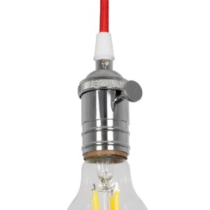 glo-115104-115104_05 GLOBOSTAR® SUSPENS 115104 VINTAGE ΚΡΕΜΑΣΤΟ ΦΩΤΙΣΤΙΚΟ ΟΡΟΦΗΣ ΜΕ ΝΤΟΥΙ 1 X E27 AC 220-240V IP20 - ΑΣΗΜΙ & ΚΟΚΚΙΝΟ - Μ6.7 X Π6.7 X Y94.3CM