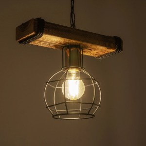 glo-201-0004-201_0004_2 GLOBOSTAR® STARLO 201-0004 VINTAGE ΚΡΕΜΑΣΤΟ ΦΩΤΙΣΤΙΚΟ ΡΑΓΑ ΜΟΝΟΦΩΤΟ 1 X E27 IP20 ΜΠΕΖ ΞΥΛΟ ΜΕ ΜΑΥΡΟ ΜΕΤΑΛΛΟ - Μ30 X Π15 X Υ60CM